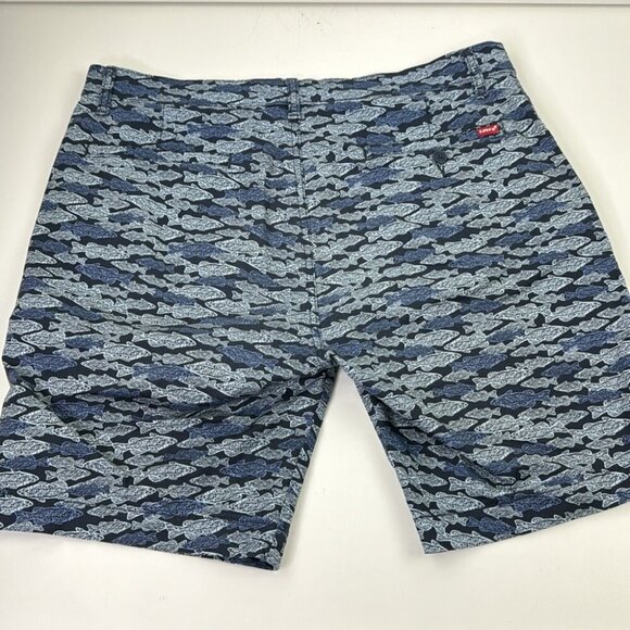 Levi's Chino Men's Blue Fish Casual Bermuda Shorts - Picture 7 of 13